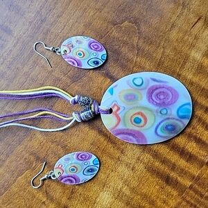 Y2K SHELL 3-PIECE EARRING PENDANT SET